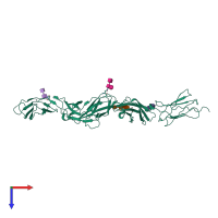PDB entry 3e0g coloured by chain, top view.