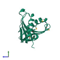 PDB entry 3e0h coloured by chain, side view.