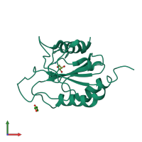 PDB entry 3e0u coloured by chain, front view.