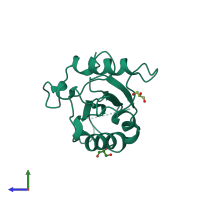 PDB entry 3e0u coloured by chain, side view.