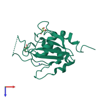 PDB entry 3e0u coloured by chain, top view.