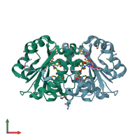 PDB entry 3e10 coloured by chain, front view.