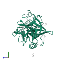 Prostasin heavy chain in PDB entry 3e16, assembly 1, side view.