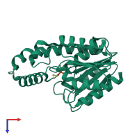 PDB entry 3e1g coloured by chain, top view.