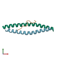 PDB entry 3e1r coloured by chain, front view.