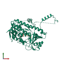 PDB entry 3e1t coloured by chain, front view.