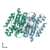 PDB entry 3e1w coloured by chain, front view.