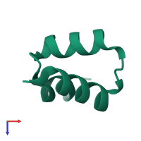 PDB entry 3e21 coloured by chain, top view.