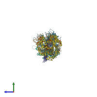 PDB entry 3e22 coloured by chain, side view.