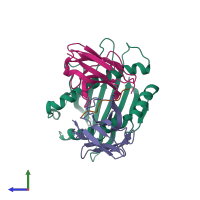 PDB entry 3e2h coloured by chain, side view.