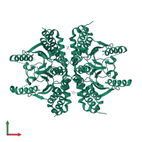 Carbonic anhydrase 2 in PDB entry 3e2w, assembly 2, front view.
