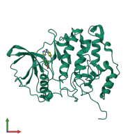 Monomeric assembly 1 of PDB entry 3e3b coloured by chemically distinct molecules, front view.