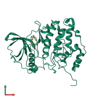 PDB entry 3e3b coloured by chain, front view.