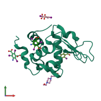 PDB entry 3e3d coloured by chain, front view.