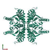 Carbonic anhydrase 2 in PDB entry 3e3i, assembly 1, front view.