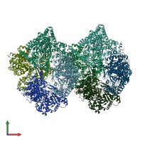 PDB entry 3e3n coloured by chain, front view.