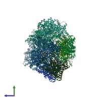 PDB entry 3e3n coloured by chain, side view.