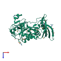 PDB entry 3e3x coloured by chain, top view.