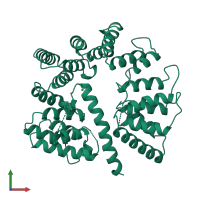 Monomeric assembly 1 of PDB entry 3e4b coloured by chemically distinct molecules, front view.