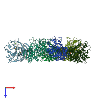 PDB entry 3e4d coloured by chain, top view.