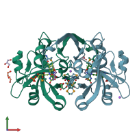 PDB entry 3e4v coloured by chain, front view.