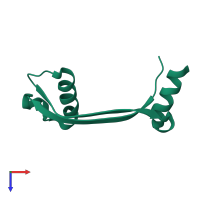 PDB entry 3e56 coloured by chain, top view.