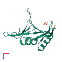 PDB entry 3e5d coloured by chain, top view.