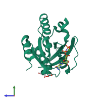 PDB entry 3e5h coloured by chain, side view.