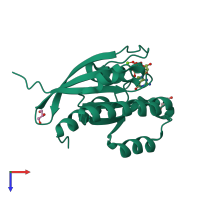 PDB entry 3e5h coloured by chain, top view.