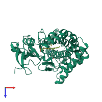 PDB entry 3e5j coloured by chain, top view.