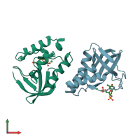 PDB entry 3e5s coloured by chain, front view.