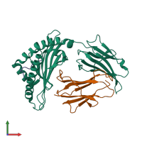 PDB entry 3e6h coloured by chain, front view.