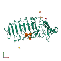 PDB entry 3e6j coloured by chain, front view.