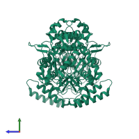 Nitric oxide synthase, inducible in PDB entry 3e6n, assembly 1, side view.