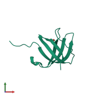 PDB entry 3e6z coloured by chain, front view.