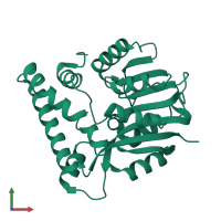 PDB entry 3e7p coloured by chain, front view.