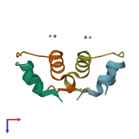 PDB entry 3e7y coloured by chain, top view.