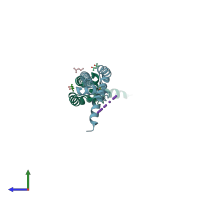 PDB entry 3e8h coloured by chain, side view.