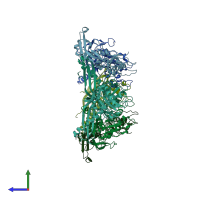 PDB entry 3e8k coloured by chain, side view.