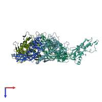PDB entry 3e8k coloured by chain, top view.