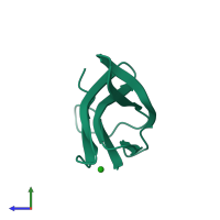 PDB entry 3e8v coloured by chain, side view.