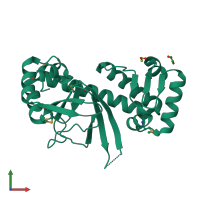 PDB entry 3e97 coloured by chain, front view.