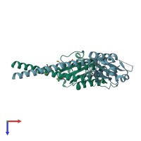 PDB entry 3e98 coloured by chain, top view.