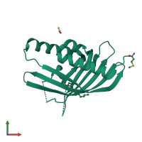 PDB entry 3e99 coloured by chain, front view.