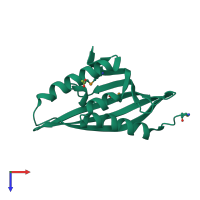 PDB entry 3e99 coloured by chain, top view.