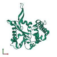 PDB entry 3e9l coloured by chain, front view.