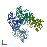 PDB entry 3e9m coloured by chain, front view.