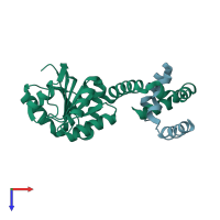 PDB entry 3ear coloured by chain, top view.