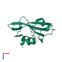 PDB entry 3eaz coloured by chain, top view.