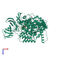 PDB entry 3ebi coloured by chain, top view.